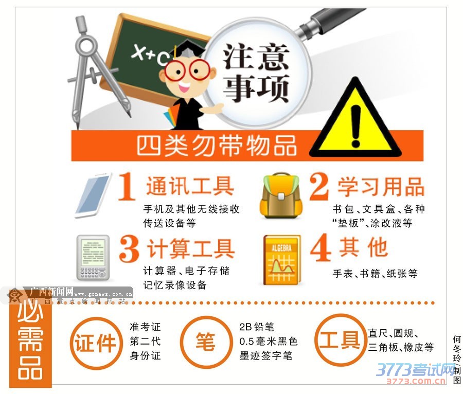 广西发布今年普通高考注意事项 考生入场切记规则