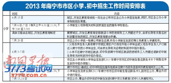 南宁中小学新生7月6日起报名 今年计划招9.11万人