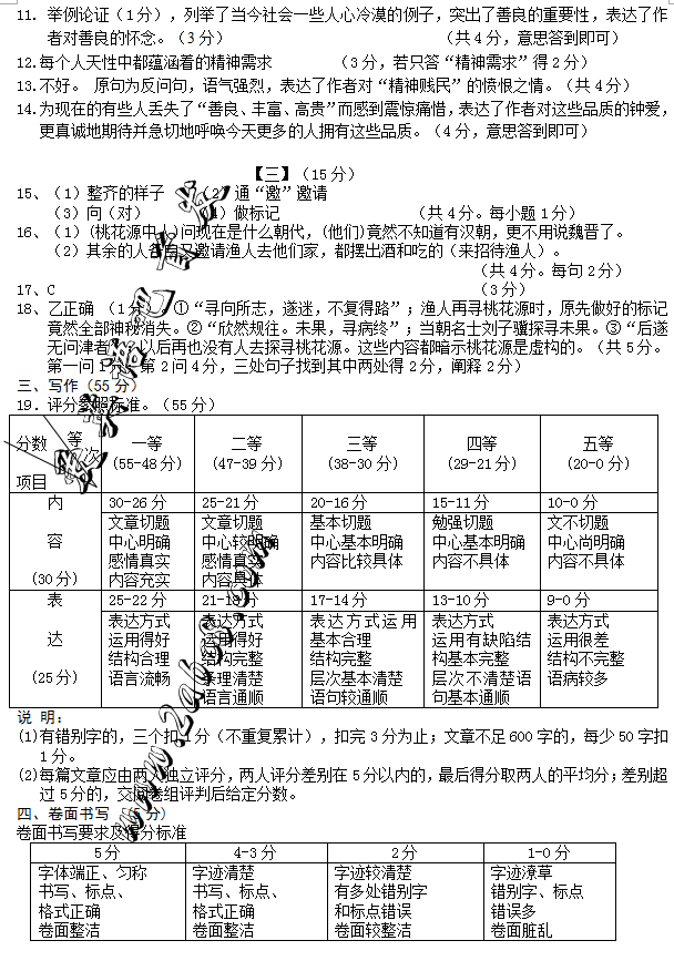 1461035496648520.png 2016安庆中考一模语文答案2016年安庆市中考模拟考试一模语文试题答案